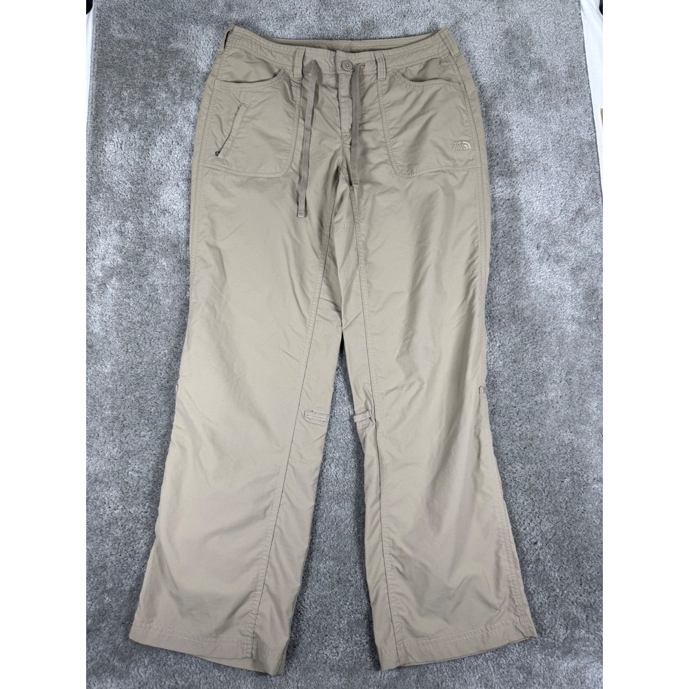 The North Face Womens 10 Khaki Nylon Ripstop Hiking Outdoor Pants Tan Regular